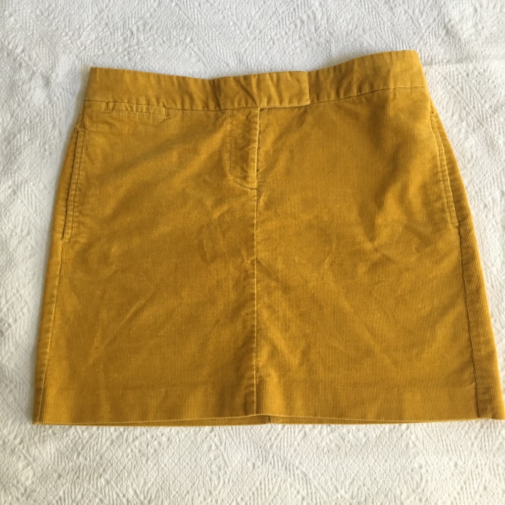 J. Crew Gold Corduroy Miniskirt